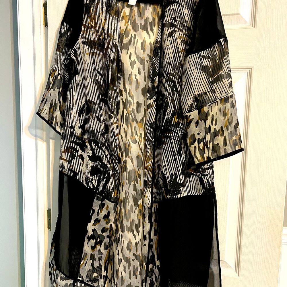 Long animal print kimono